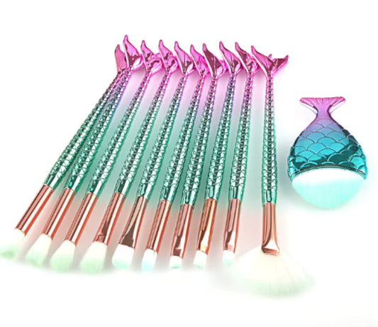 Mermaid Tail Eye Makeup Brush Set 11-Piece