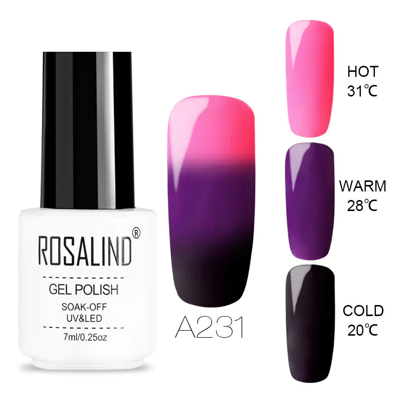 Temperature-Changing Gel Nail Polish Thermochromic UV/LED Gel • Soak-Off System • Multi-State Color Transition