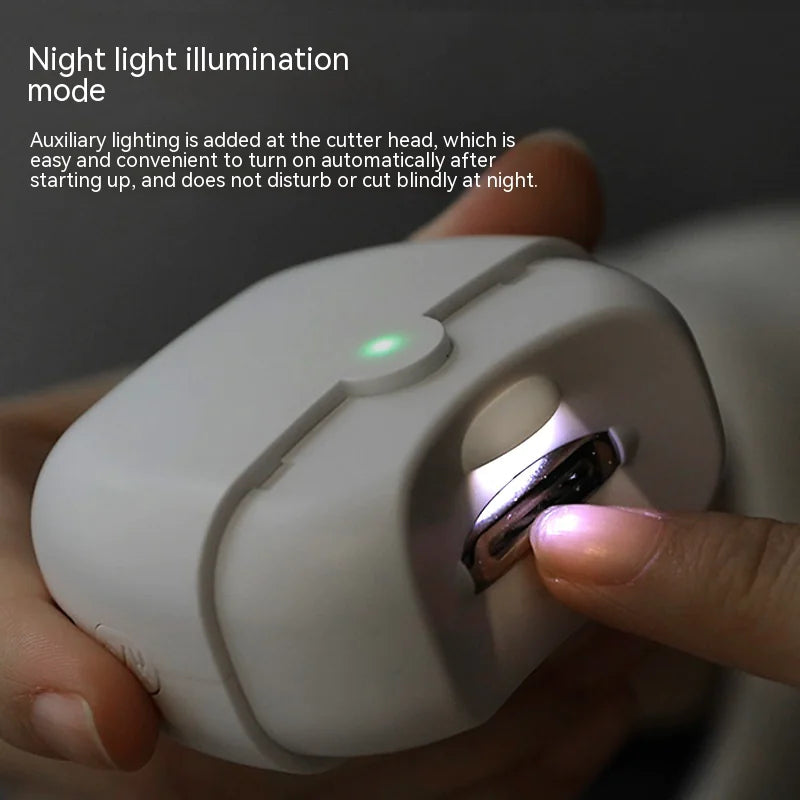 Korean Mini Electric Nail Clipper-USB-C Rechargeable • LED Illumination • Nail Crumb Storage
