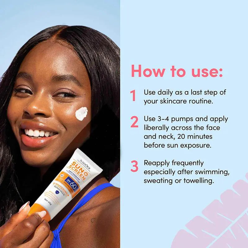 Full Body Protection Sunscreen SPF 60 | High UV Protection | Antioxidant Care