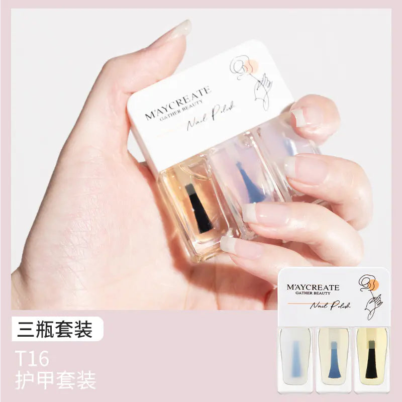 3-Piece Fast-Drying Peelable Water-Based Nail Polish Set (20 Colors)