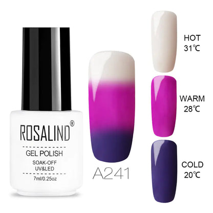 Temperature-Changing Gel Nail Polish Thermochromic UV/LED Gel • Soak-Off System • Multi-State Color Transition