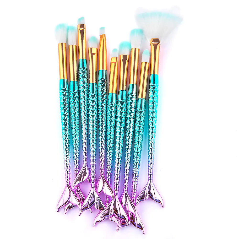 Mermaid Tail Eye Makeup Brush Set 11-Piece