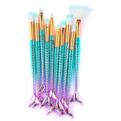 Mermaid Tail Eye Makeup Brush Set 11-Piece