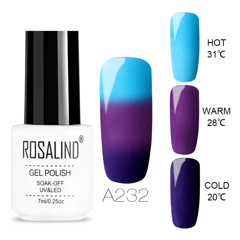 Temperature-Changing Gel Nail Polish Thermochromic UV/LED Gel • Soak-Off System • Multi-State Color Transition