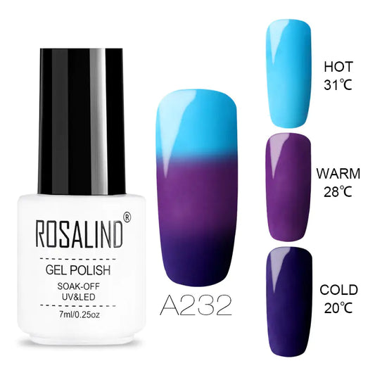 Temperature-Changing Gel Nail Polish Thermochromic UV/LED Gel • Soak-Off System • Multi-State Color Transition