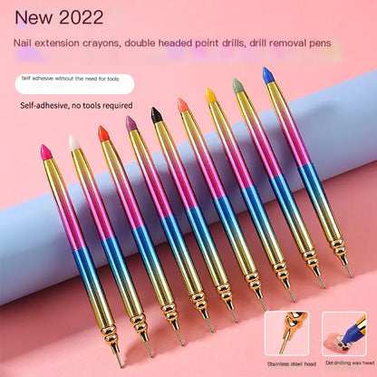Nail Art Dotting Tool – Rotary Telescopic Dual-Tip Precision Drill Pen