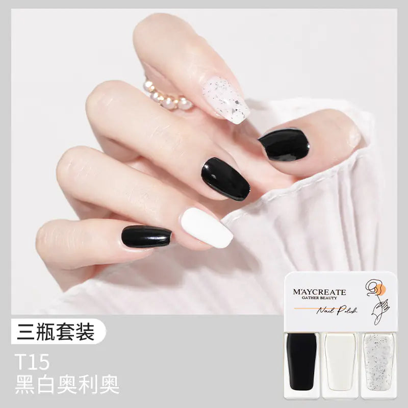 3-Piece Fast-Drying Peelable Water-Based Nail Polish Set (20 Colors)