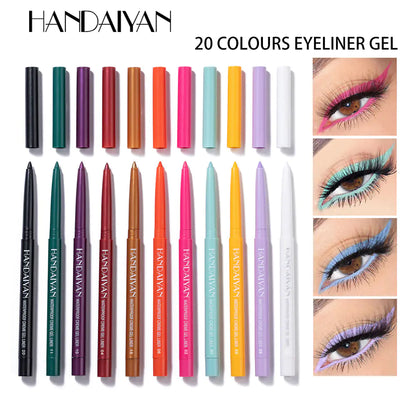 20-Piece Waterproof Quick-Dry Colored Eyeliner Set