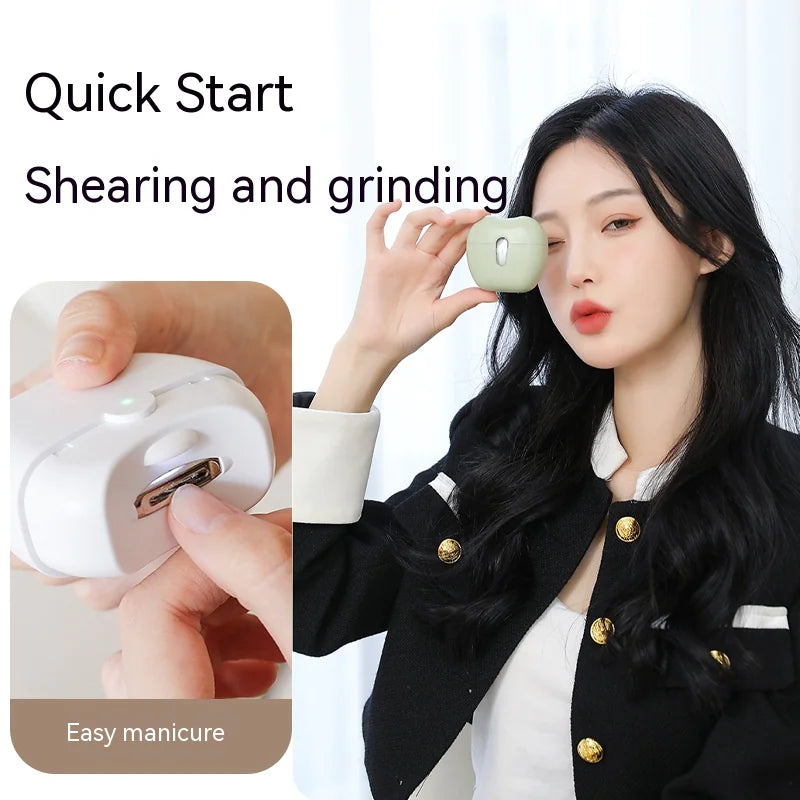 Korean Mini Electric Nail Clipper-USB-C Rechargeable • LED Illumination • Nail Crumb Storage