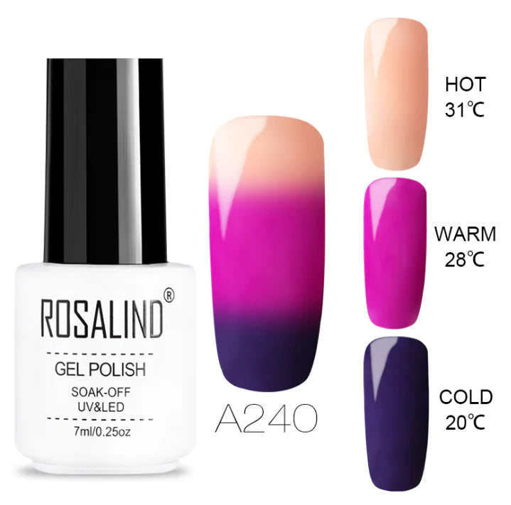Temperature-Changing Gel Nail Polish Thermochromic UV/LED Gel • Soak-Off System • Multi-State Color Transition