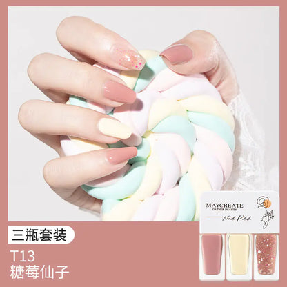 3-Piece Fast-Drying Peelable Water-Based Nail Polish Set (20 Colors)