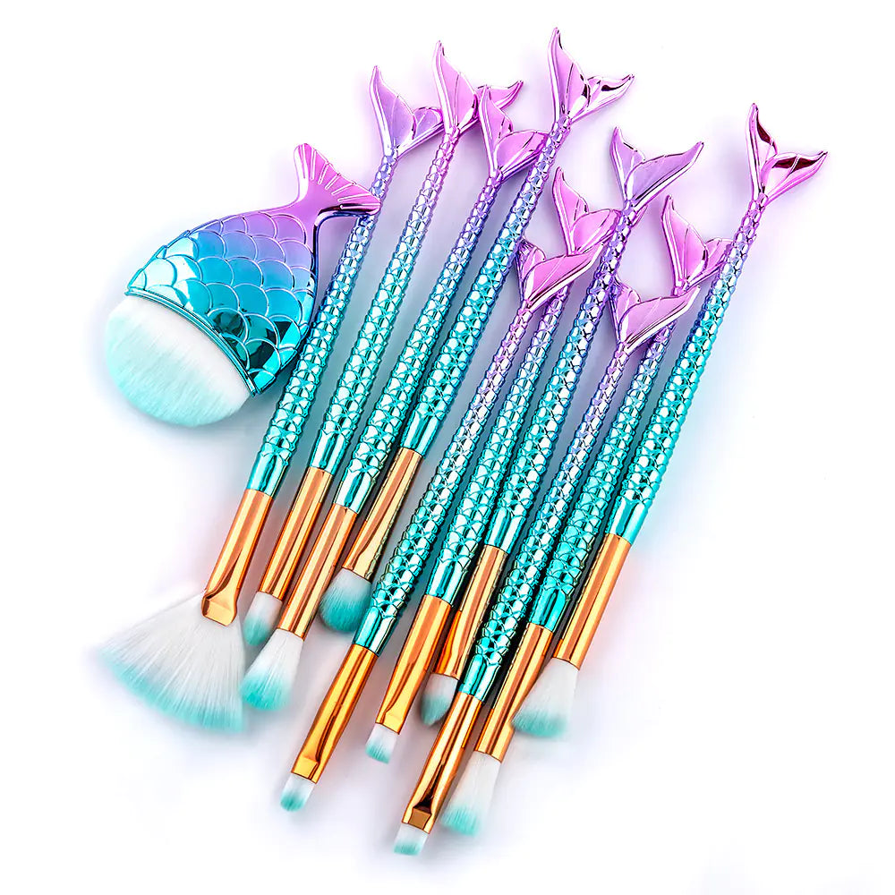 Mermaid Tail Eye Makeup Brush Set 11-Piece