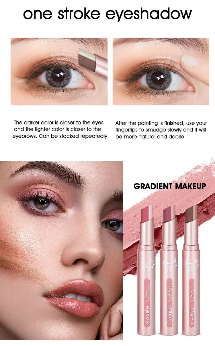 Waterproof Gradient Eye Shadow Stick with Earth Tones