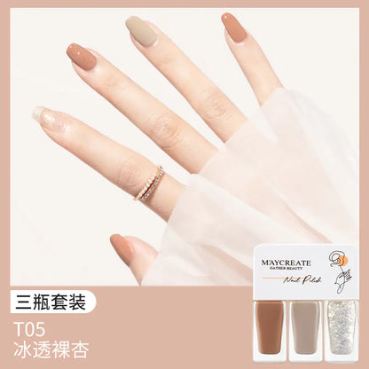 3-Piece Fast-Drying Peelable Water-Based Nail Polish Set (20 Colors)
