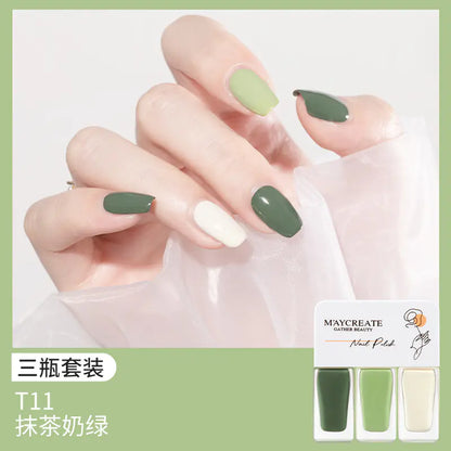 3-Piece Fast-Drying Peelable Water-Based Nail Polish Set (20 Colors)