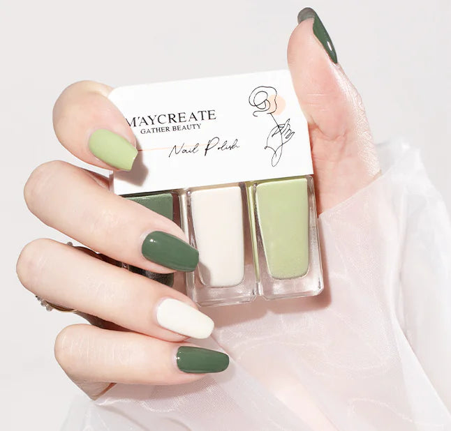 3-Piece Fast-Drying Peelable Water-Based Nail Polish Set (20 Colors)