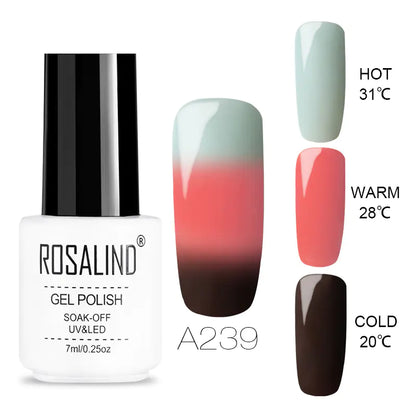 Temperature-Changing Gel Nail Polish Thermochromic UV/LED Gel • Soak-Off System • Multi-State Color Transition