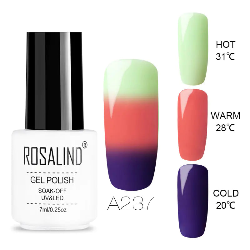Temperature-Changing Gel Nail Polish Thermochromic UV/LED Gel • Soak-Off System • Multi-State Color Transition