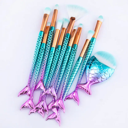 Mermaid Tail Eye Makeup Brush Set 11-Piece