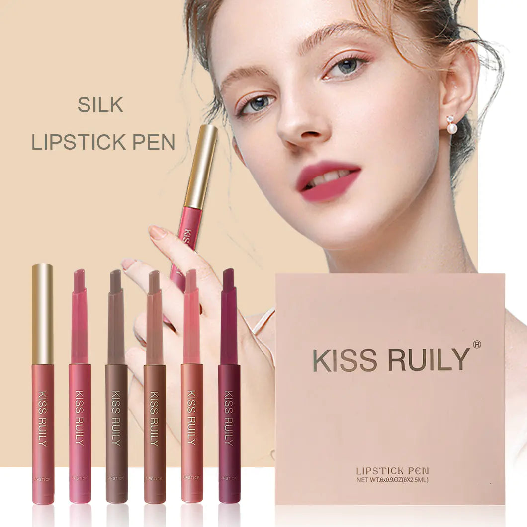 Silk Soft Lip Crayon Set - 6 Colors Makeup Kit