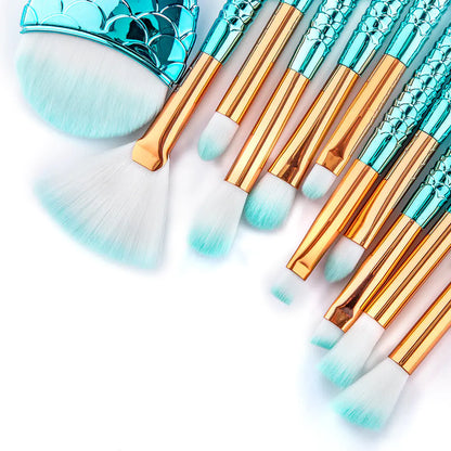 Mermaid Tail Eye Makeup Brush Set 11-Piece