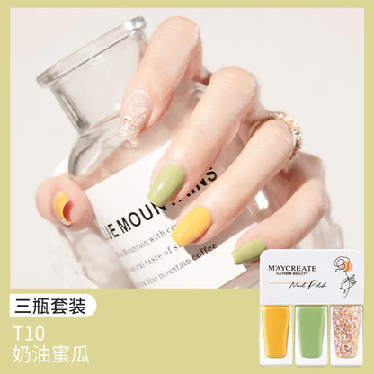 3-Piece Fast-Drying Peelable Water-Based Nail Polish Set (20 Colors)