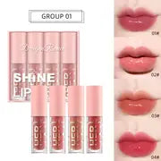 Shine Lip Glaze Set - 4 Pink Gloss with Sequins