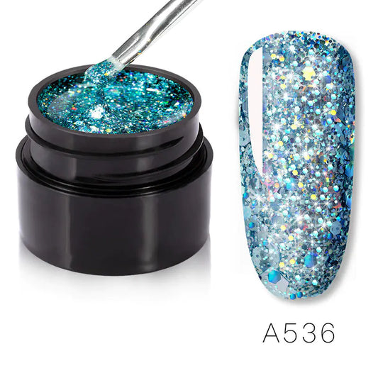 Diamond Gel Nail Polish High-Density Glitter UV/LED Gel • Multi-Dimensional Reflective Finish